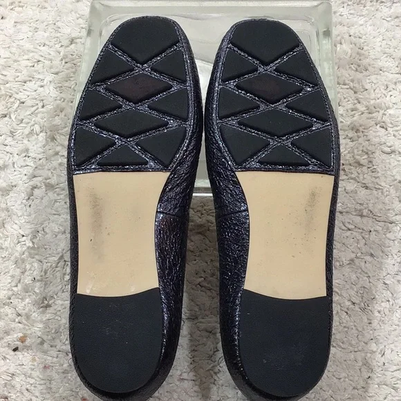 Tory Burch Laila 2 dk gray crinkle leather flats